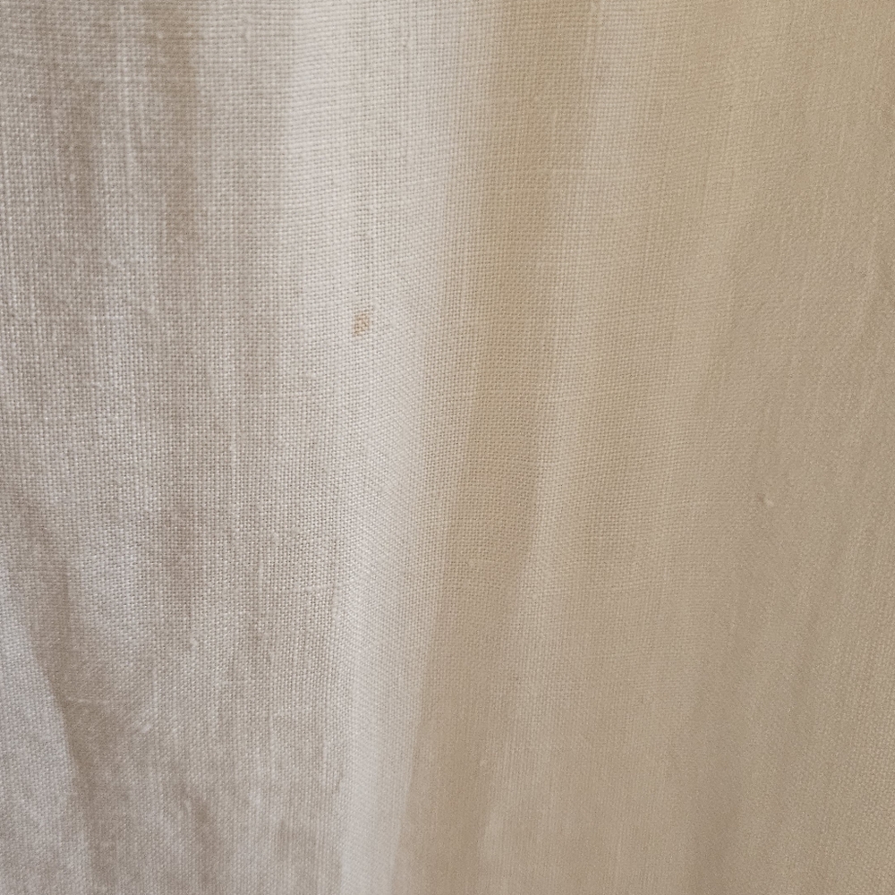 Johnny Was Vintage Cream/Ivory 100% Linen Floral Embroidered Maxi Shirt Dress - Picture 10 of 12